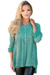 Sexy Mineral Washed Button-up Babydoll Ruffle Top in Green